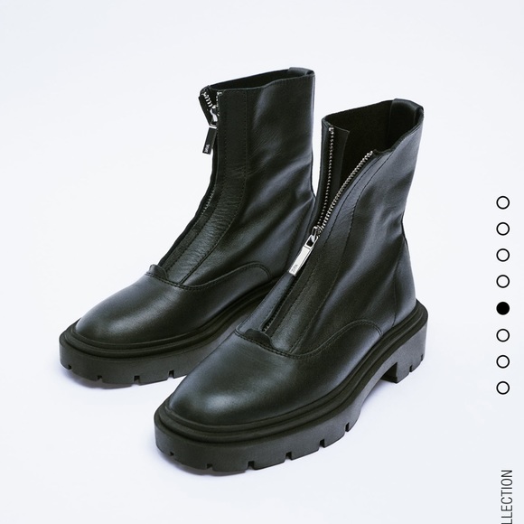 Zara Shoes - Zara zippered leather ankle boots